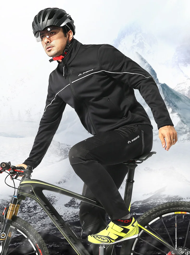 INBIKE зимние Для мужчин штаны длинные штаны для велосипеда MTB Водонепроницаемый анти-пот дышащие мягкие спортивная езда Костюмы