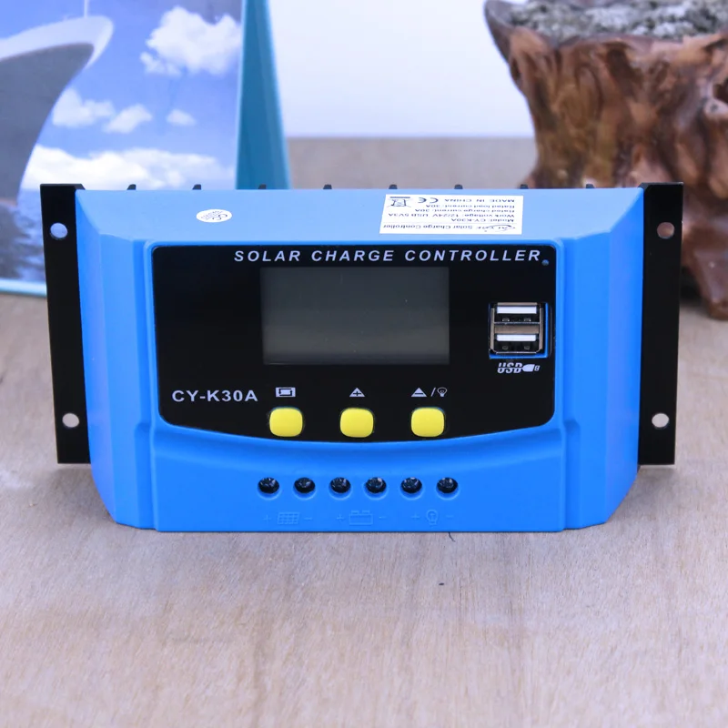 Новейший Регулятор солнечной энергии с ЖК-дисплеем 30 А USB зарядное устройство