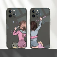 girls bff best friends forever phone case for iphone 12 11 8 7 mini pro x xs xr max plus black transparent cover