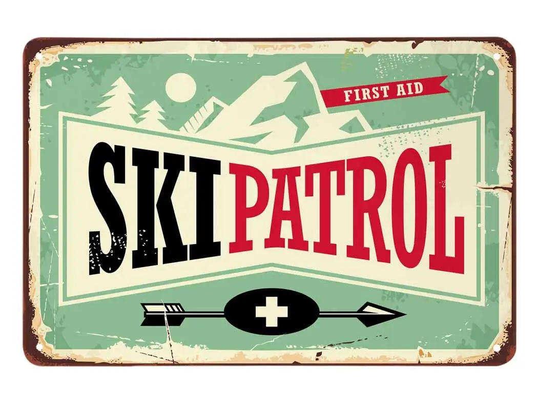 Оловянная вывеска для катания на лыжах приключение к дереву солнце стрела первая