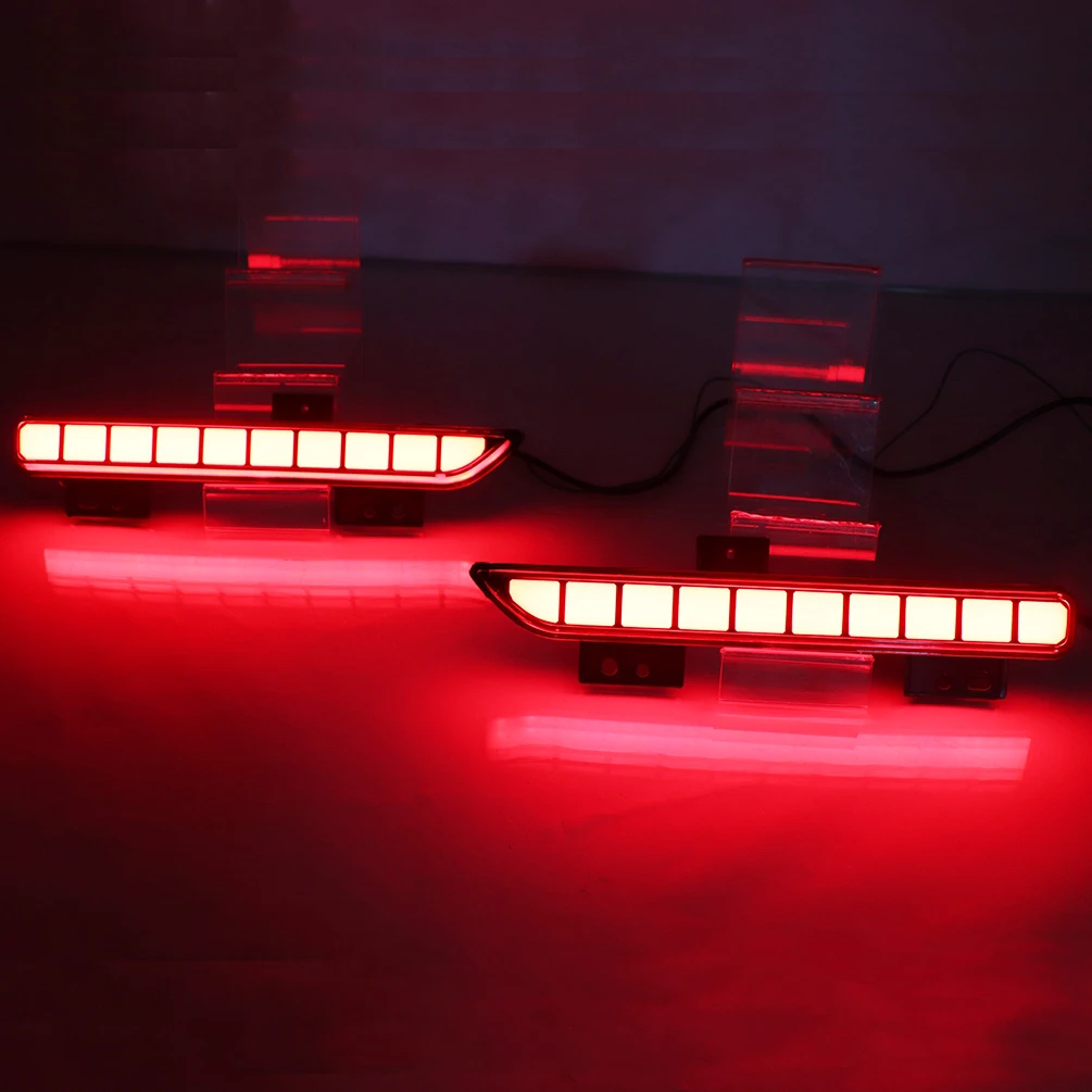2 Pieces Turn Signal Yellow Car LED Rear Bumper Lights 4 Functions Tail Brake Lamp for Ford Raptor F-150 2016 2017 2018 | Автомобили и