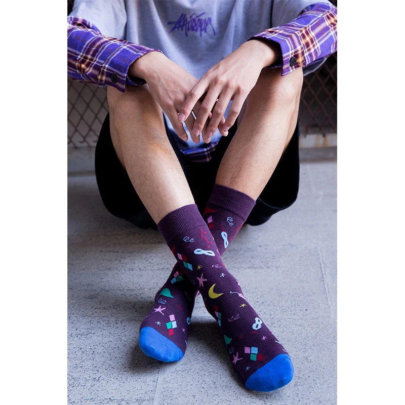 Уличные носки для скейтборда мужские индивидуальные высокие осенние зимние