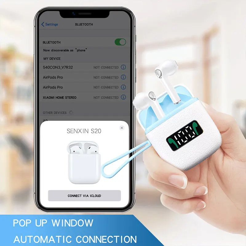 

2021 TWS Bluetooth Earphones 5.1 Wireless Headphones LED Digital Display HiFi Stereo Headsets Wireless Earbuds With Microphone
