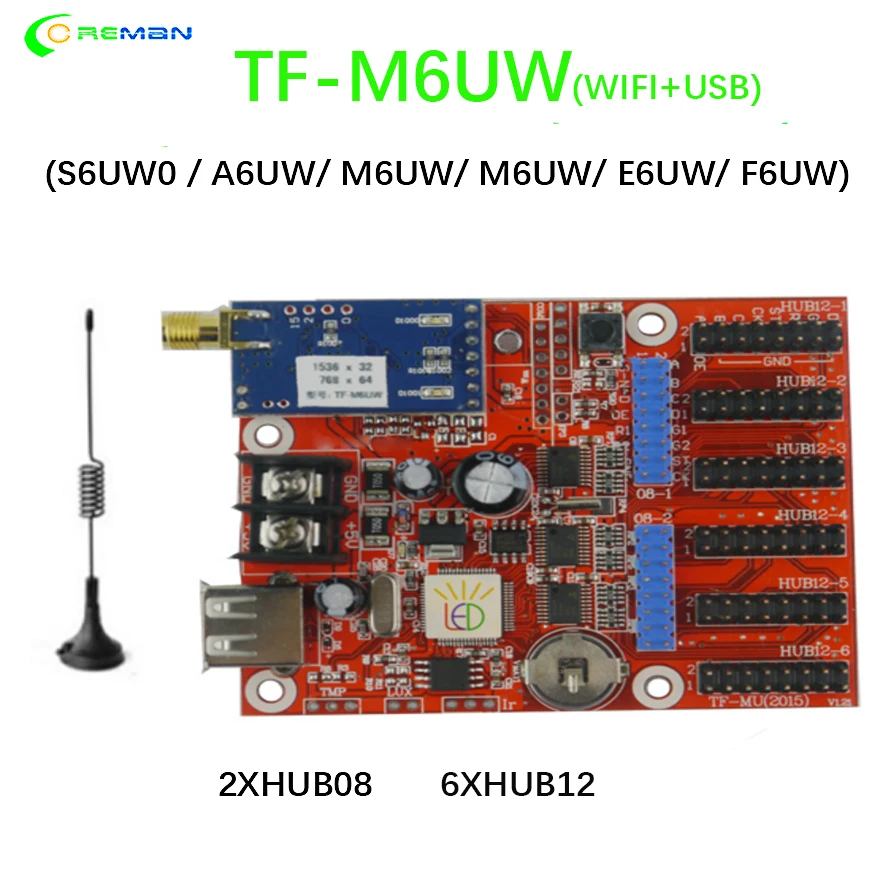 TF-M6UW карта управления СВЕТОДИОДНЫЙ знак модуль Wi-Fi и USB-накопитель датчик