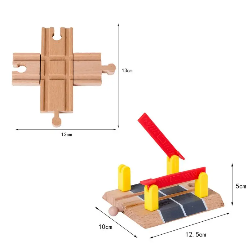 

Wooden Train Track Accessories Cross Track Railway Toys Compatible All Track