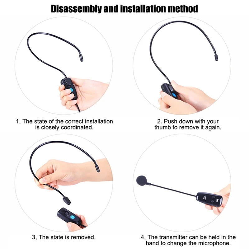 

U12F Uhf One For Two Wireless Headset Microphone Amplifier Mixer Suitable For Teaching Guides Meeting Lectures