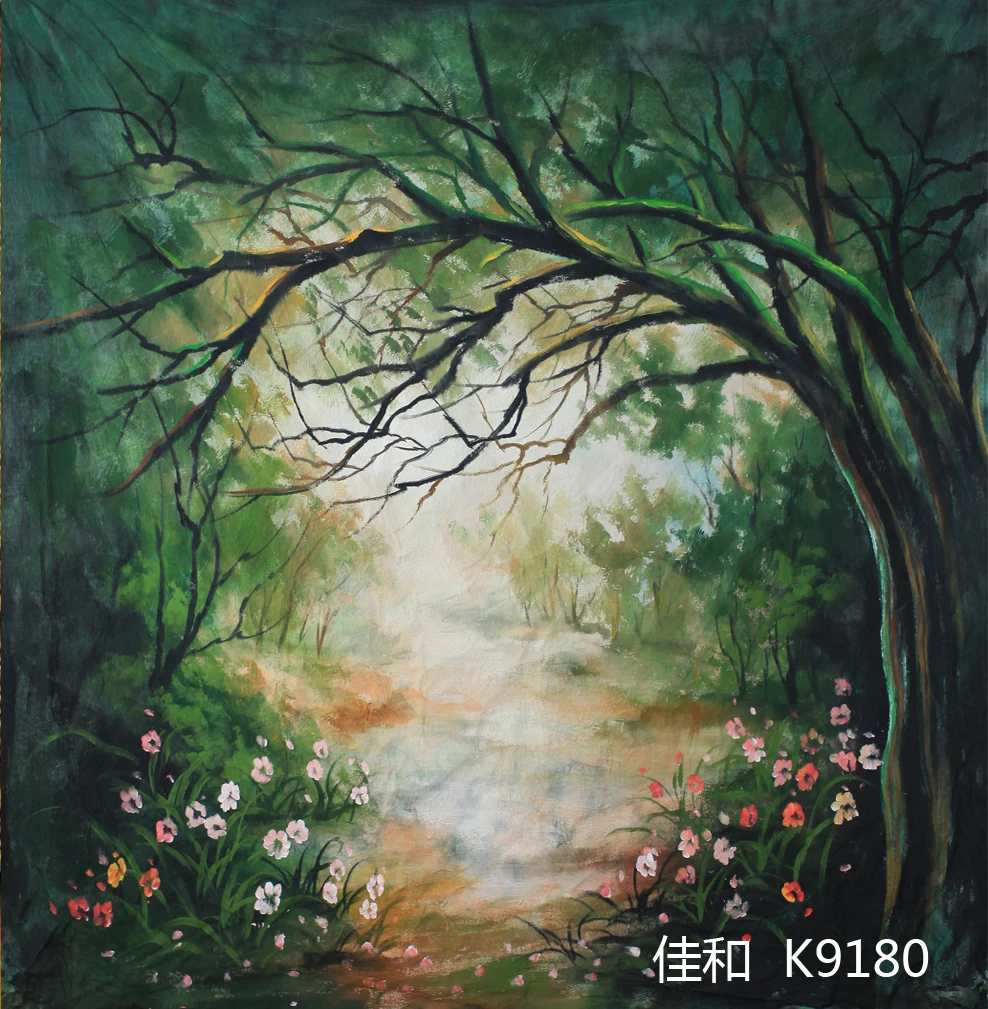 10ft x20ft ручная роспись муслиновый фон K9180, Лесной фото фон, свадебный фон, фотография Живописные фоны