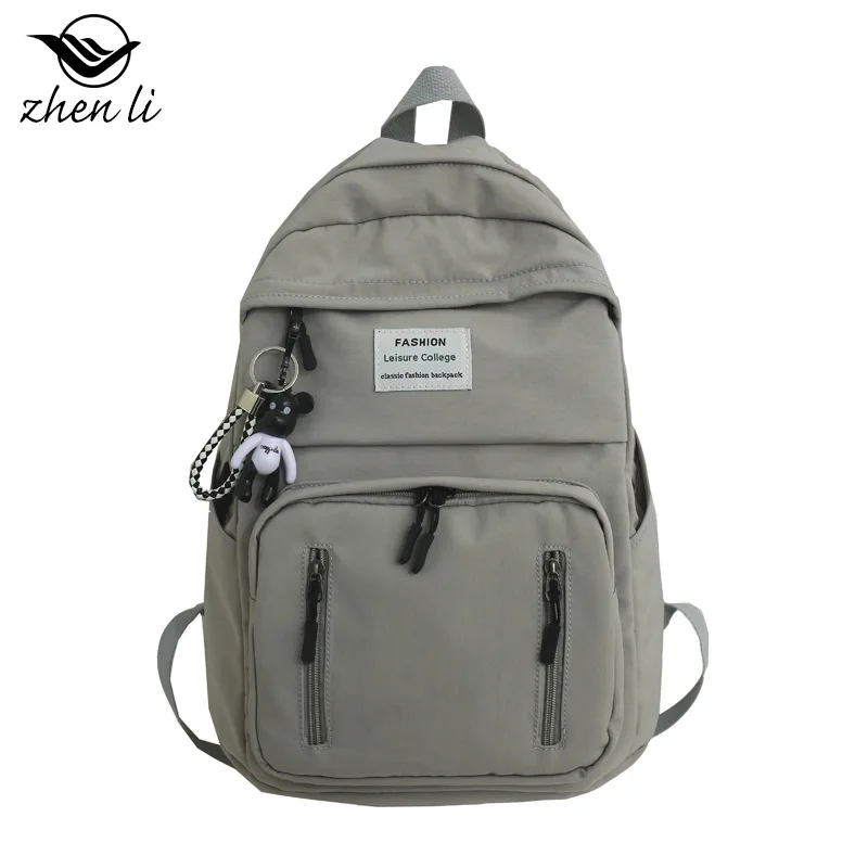 

2021 New Arrivals Women's Backpacks For Female Nylon Multi Zipper Multi Function Design Art Style Candy Color Zipper Girl's Bag