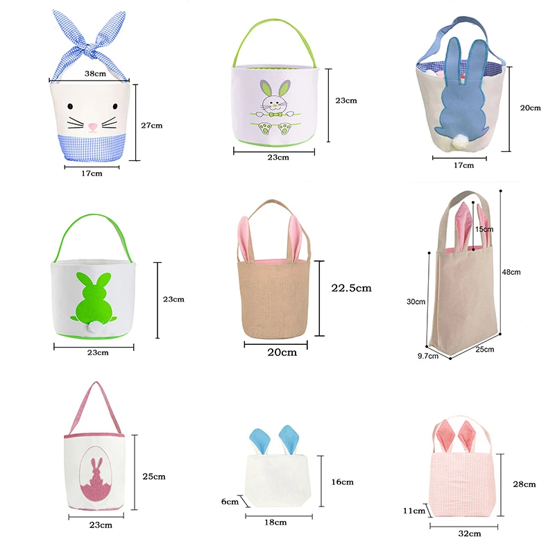Счастливая Пасхальная корзина для кроликов с рисунком искусственное пасхальное