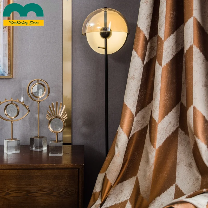 

Современные затемняющие шторы в скандинавском стиле, занавески на окна с геометрическим принтом для гостиной, столовой, спальни, занавески ...