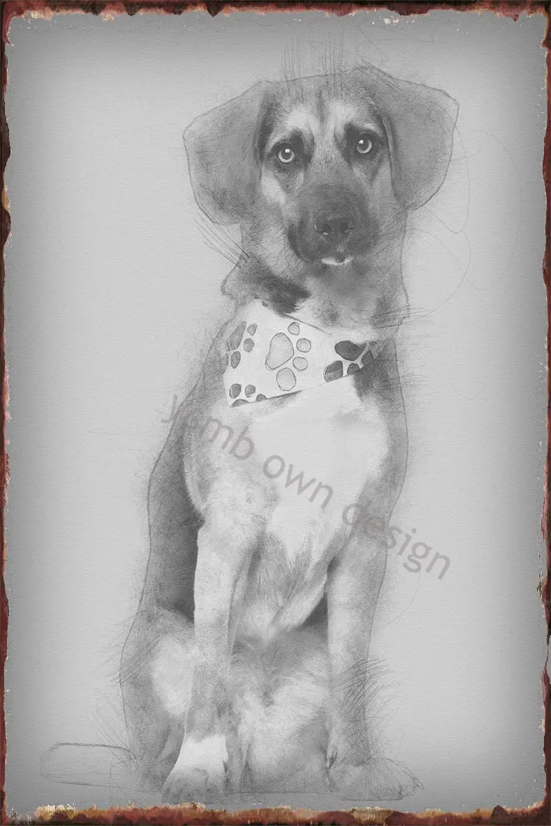 

Оловянная табличка с собакой, крестом и надписью «Bea»