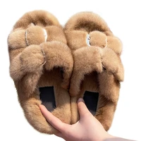 european luxury real mink slippers fashion slippers ladies high quality indoor slide slippers furry slippers ladies slippers