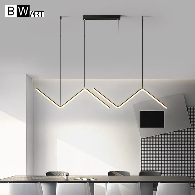 

Modern led chandelier light for home living room dining kitchen creative strip hanging suspension lamps lighting fixtures