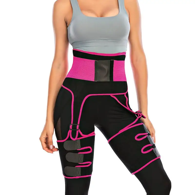 3 in 1 Burn Fat Neoprene Heat Compress Slimming Belt Women Push Up Butt Sweat Slim Waist Trainer Thigh Trimmer Leg Shapers