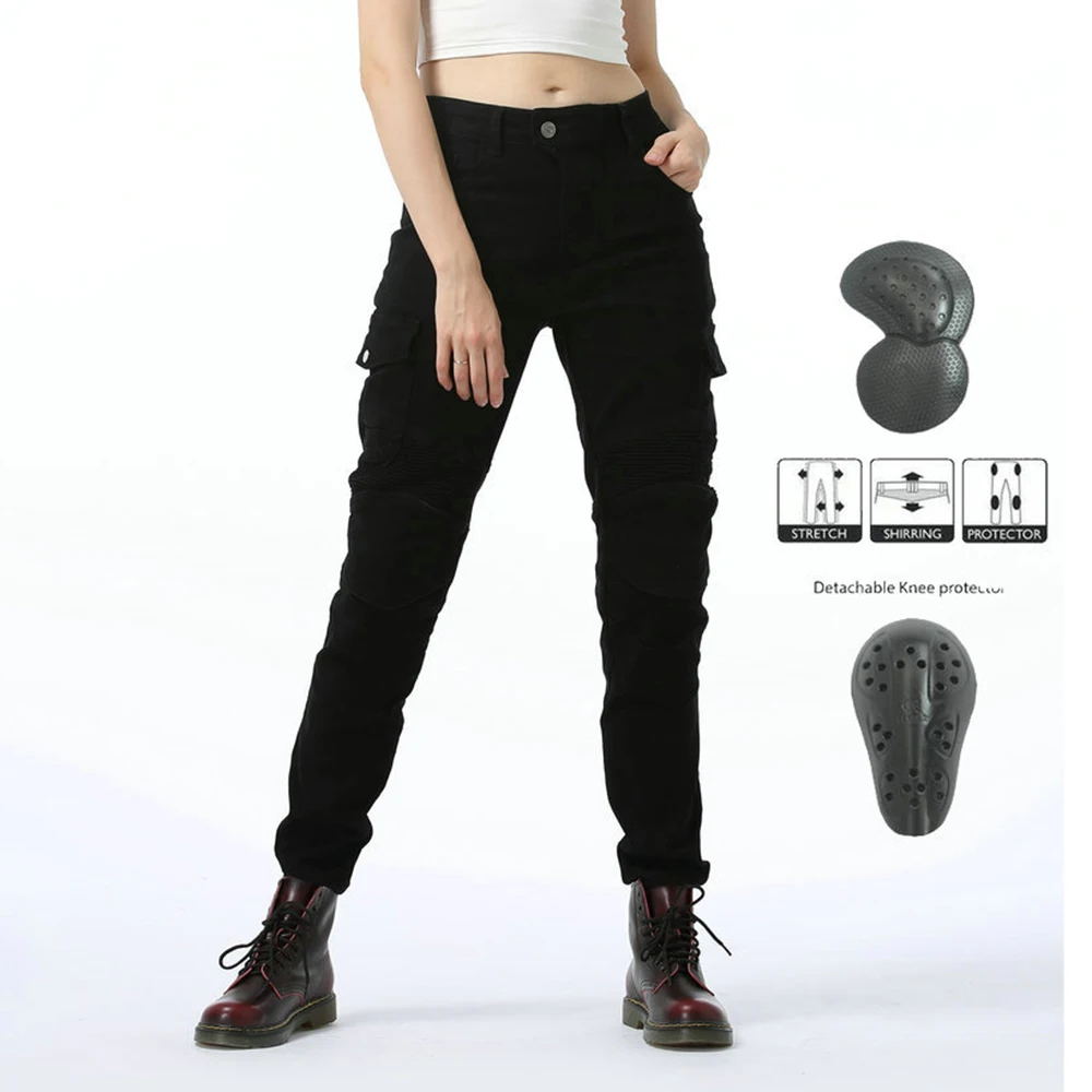 Мотоциклетные брюки женские для мотокросса байкерские мотоциклетные джинсы