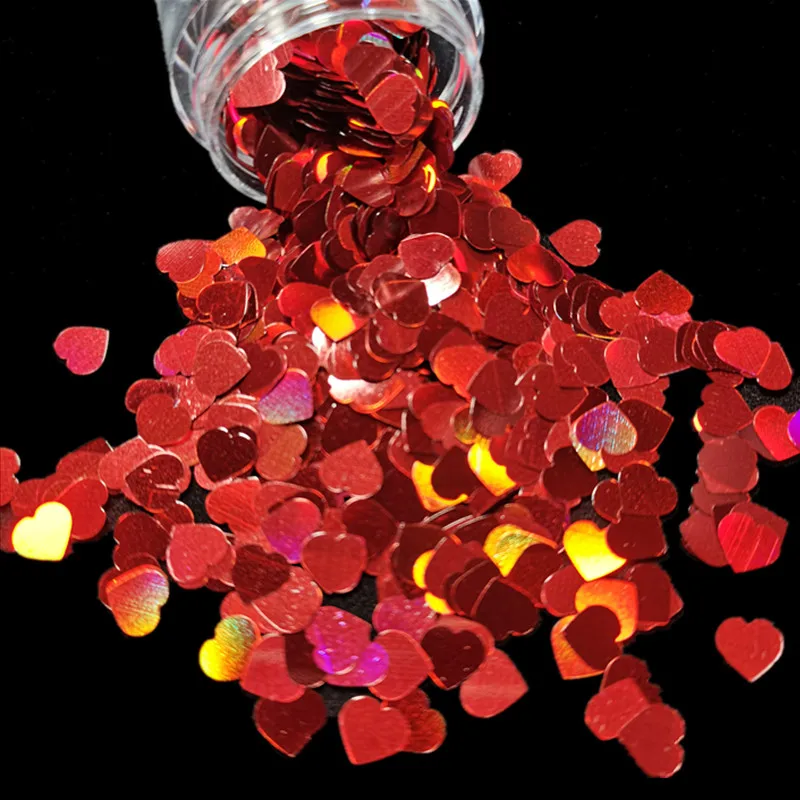 

Valentine's Day Sweet Love Heart Sequins Nail Glitter Thin Paillettes AB Flakes Acrylic Glitter Nail Art Decorations Manicure