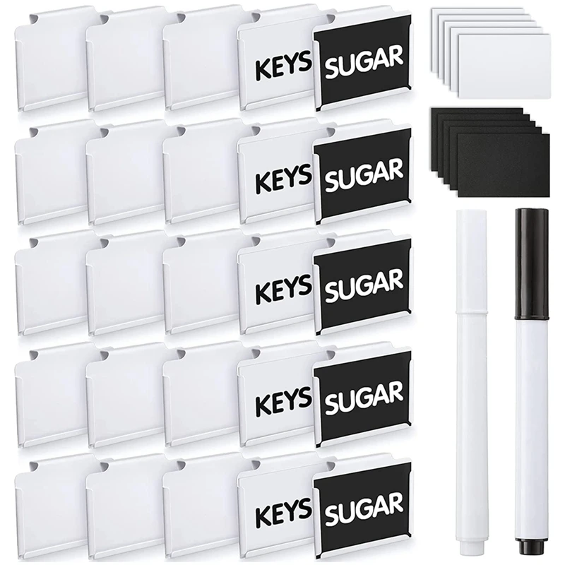 

Съемные этикетки для корзины с буфетами, 25 шт., зажимы для корзин для хранения, 10 шт. этикеток, 2 шт. меловых маркеров