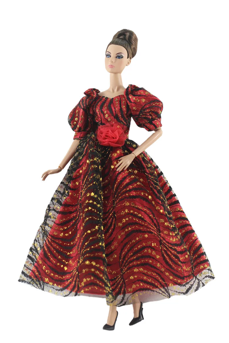 

Black Red Dress Outfit Suit Sets for Barbie BJD FR SD Doll Clothes Role Play Accessories Toys for Girl