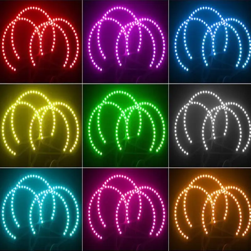 

(131+146)MM*2pc Car Ring 5050 Halo Rings FOR BMW Headlight Car Angel Eyes RGB Semicircle 12V LED Controller 24Keys