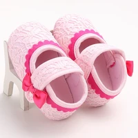 newborn toddler baby girl shoes pu leather buckle first walkers with bow red black pink white soft soled non slip crib shoes
