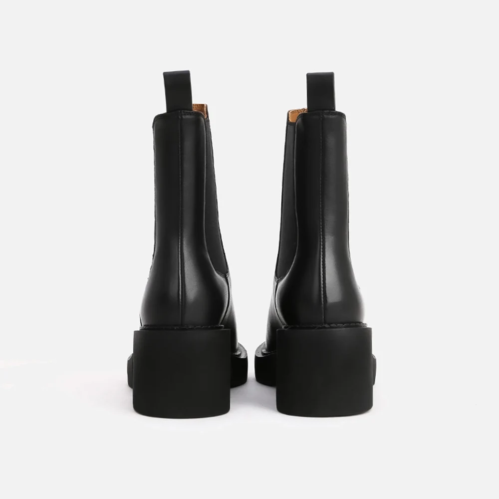 

Женские ботильоны челси на высоком каблуке, из натуральной кожи