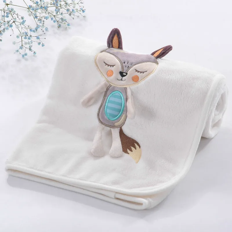 Детское одеяло с рисунком животных милое детское летнее из кораллового