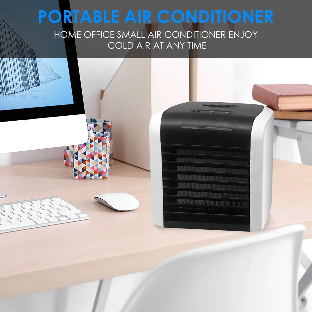 Домашний мини Кондиционер охлаждающий вентилятор USB перезаряжаемый портативный