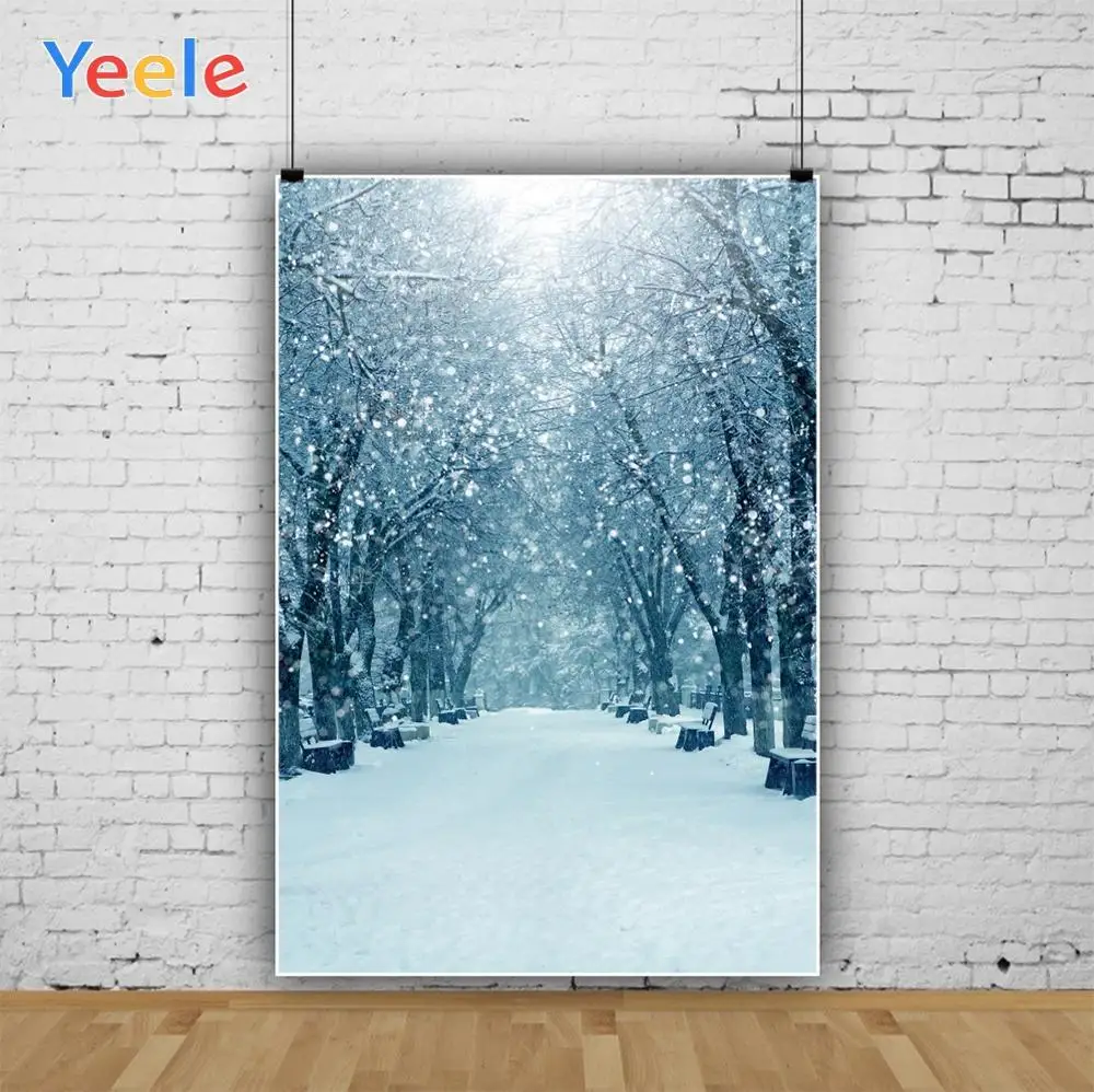 Фон для фотосъемки Yeele новый год снег зима свадьба лес Детские Рождественские