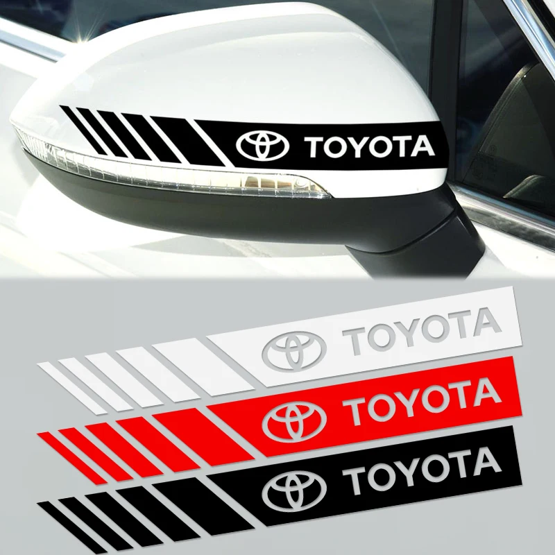 

2pcs Car rearview mirror decoration sticker Car decal Car exterior For Toyota Corolla Yaris Rav4 Avensis Auris Camry Sequoia Chr