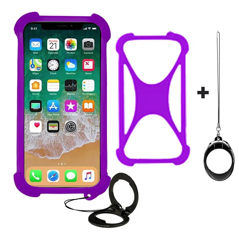 Универсальный чехол для Digma Linx Base 4G/Rage 4G бампер подставка кольцо держатель