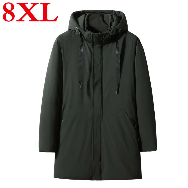 Брендовая Зимняя Толстая длинная куртка больших размеров 8XL 7XL 6XL пальто мужское