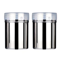 2 pcs functional stainless steel chocolate shaker icing sugar salt cocoa flour coffee sifter
