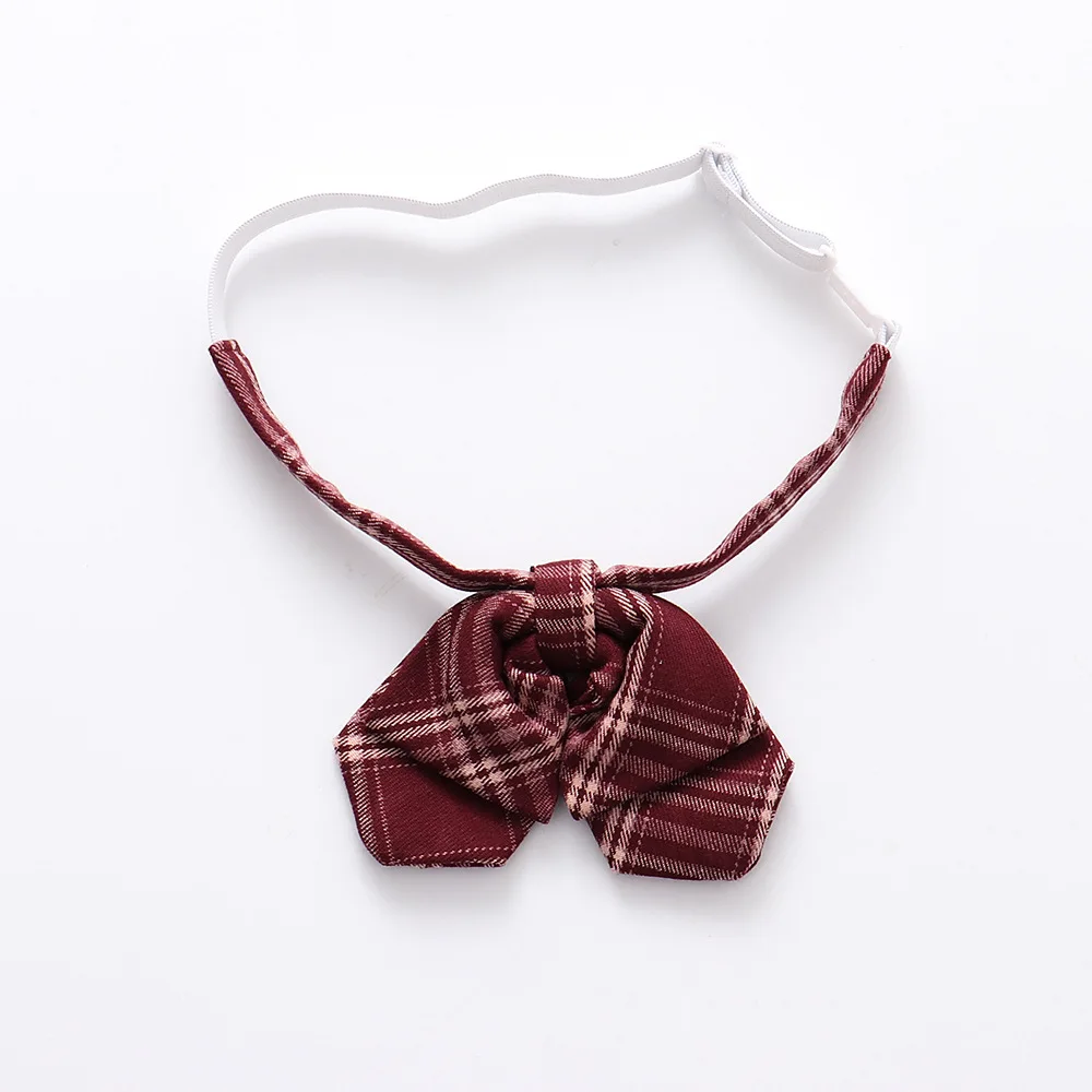 

2019 New Bean Paste Plaid Bowtie Lovely Japanese School Girls Jk Uniform Student Bowknot Necktie Free Of Tying A Knot Adjustable