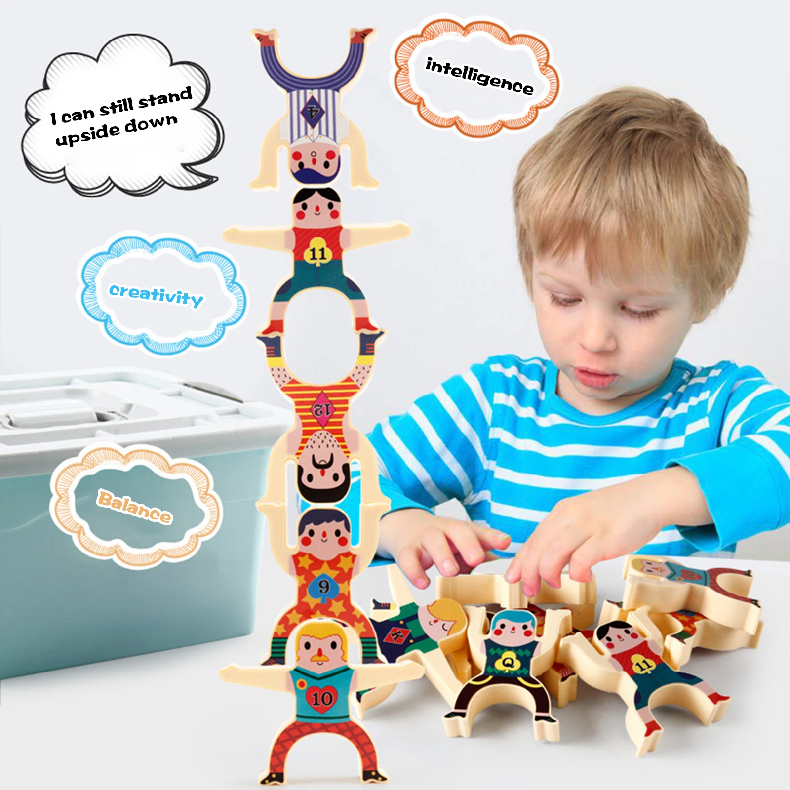 

Stackrobats Stack Tumble Repeat Figures Building Blocks Sets Stacking Toy Balancing Games Toys for Kids Educational Gift TP-Hot