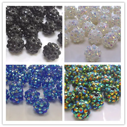 

ger2t 10*12 mm mixed 4 Color loose DIY Resin crystal Beads fit Basketball Wives jewelry