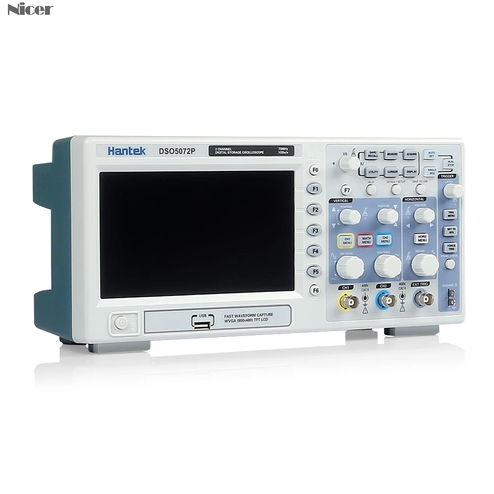 

Hantek DSO5072P Digital Oscilloscope 2 Channels 70MHz Bandwidth 1GSa/s 40K TFT Signal Waveform WVGA USB Portatil Osciloscopio