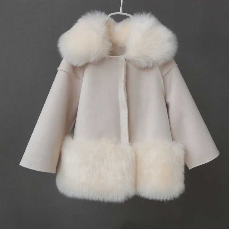 2019 детская верхняя одежда зимняя куртка с мехом кожаные пальто для девочек