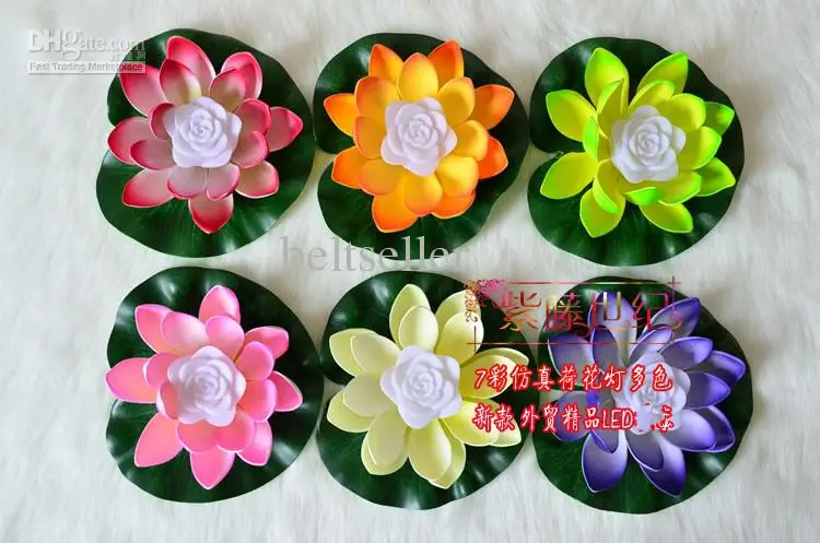 

Diameter 17 cm Artificial LED Floating Lotus Flower Lamp With Colorful Changed Lights For Wedding Party Decorations Supplies
