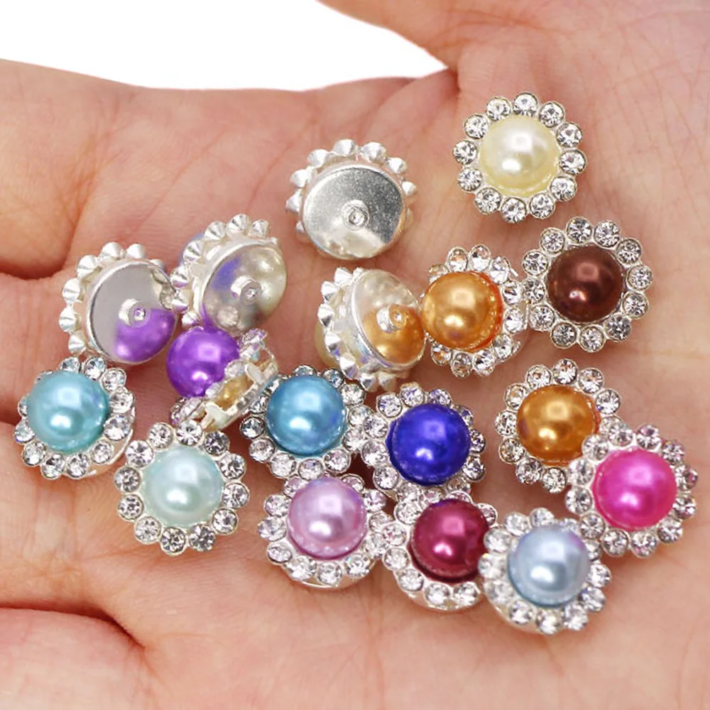 11 8 мм Разноцветные жемчужные стразы s шитые кристаллы для одежды пуговицы сделай