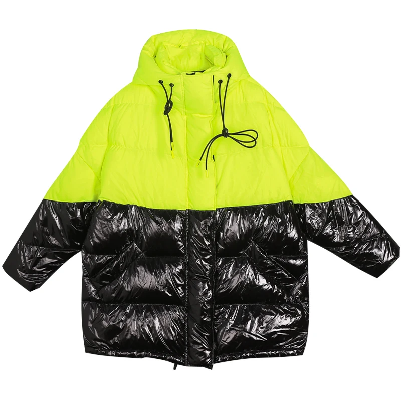 

Hooded Parka Winter Coat Women Down Jacket 2020 Fashion Medium length Locomotive Jacket Coat Solid Keep Warm Wotton Overcoat