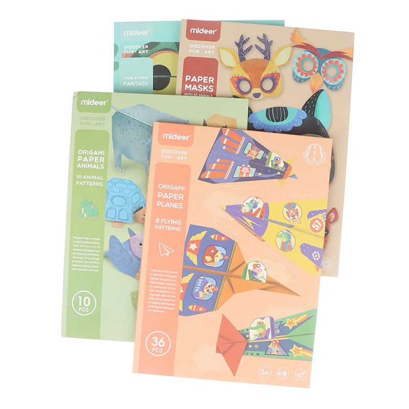 

Origami Paper Airplane and Other Paper Toys Colorful Animals Ink Printing DIY baby toys 2022 New Year Gifts