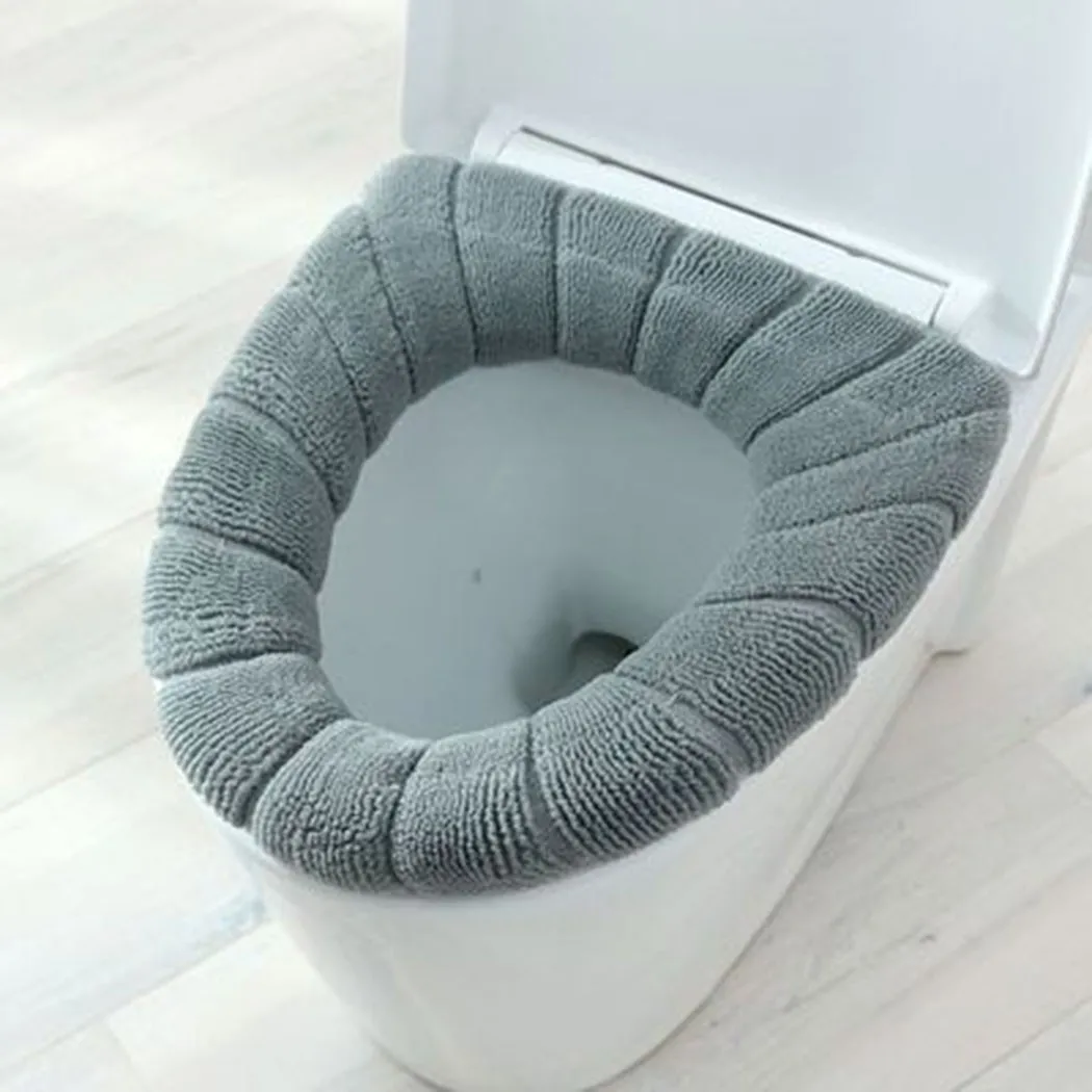 Washable Soft Pad Winter Warmer Toilet Mat Closestool Cover 