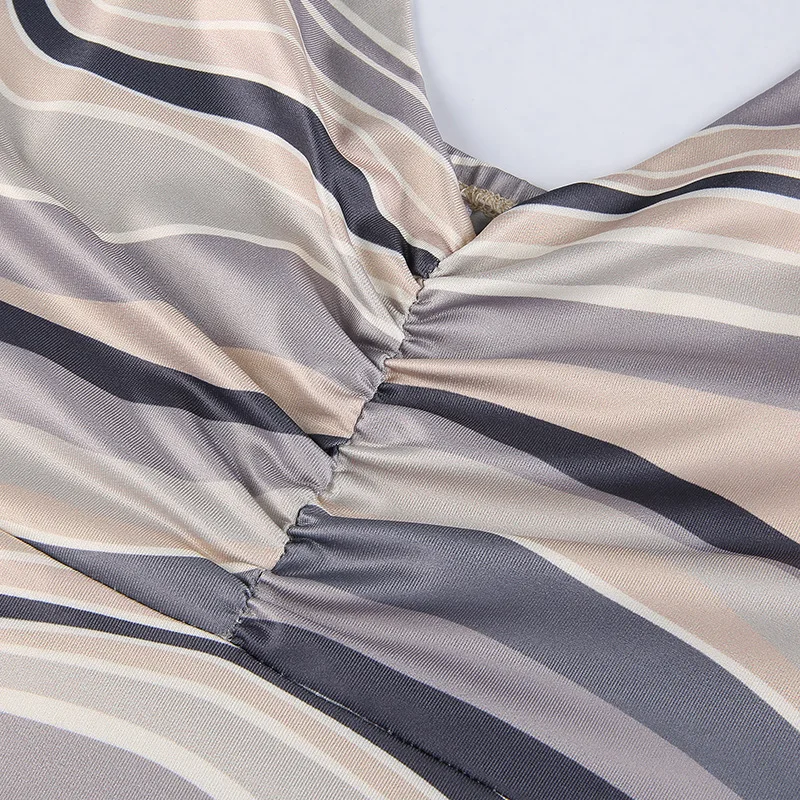 

Women's Sundress Fashion Printing Halter Beach Dress Office Lady Folds Mini Dress Slim Bandage Dresses Women Casual