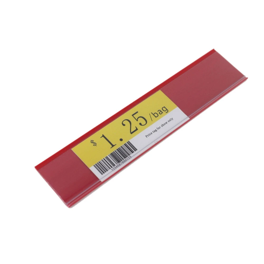 

3cm Custom Clear Pvc Extrusion Profile Self-adhesive Ticket Strips Display Epos Strip Label Holder for Supermarket Shelves