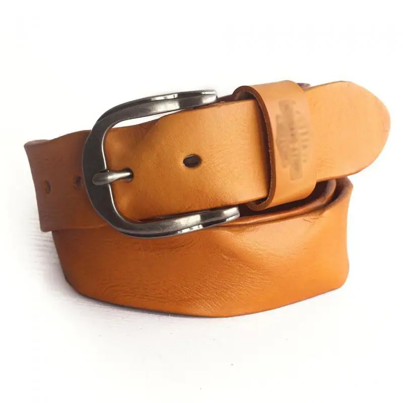 Новый Ретро мужской ремень ручной работы растительного дубления из воловьей