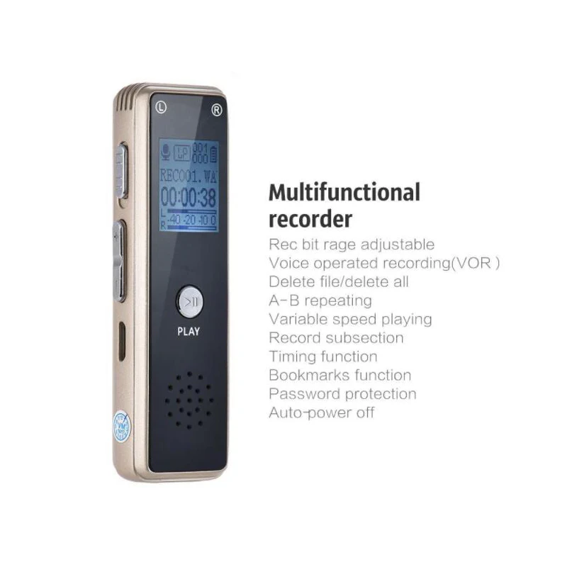 Многофункциональный портативный Перезаряжаемый диктофон с голосовой