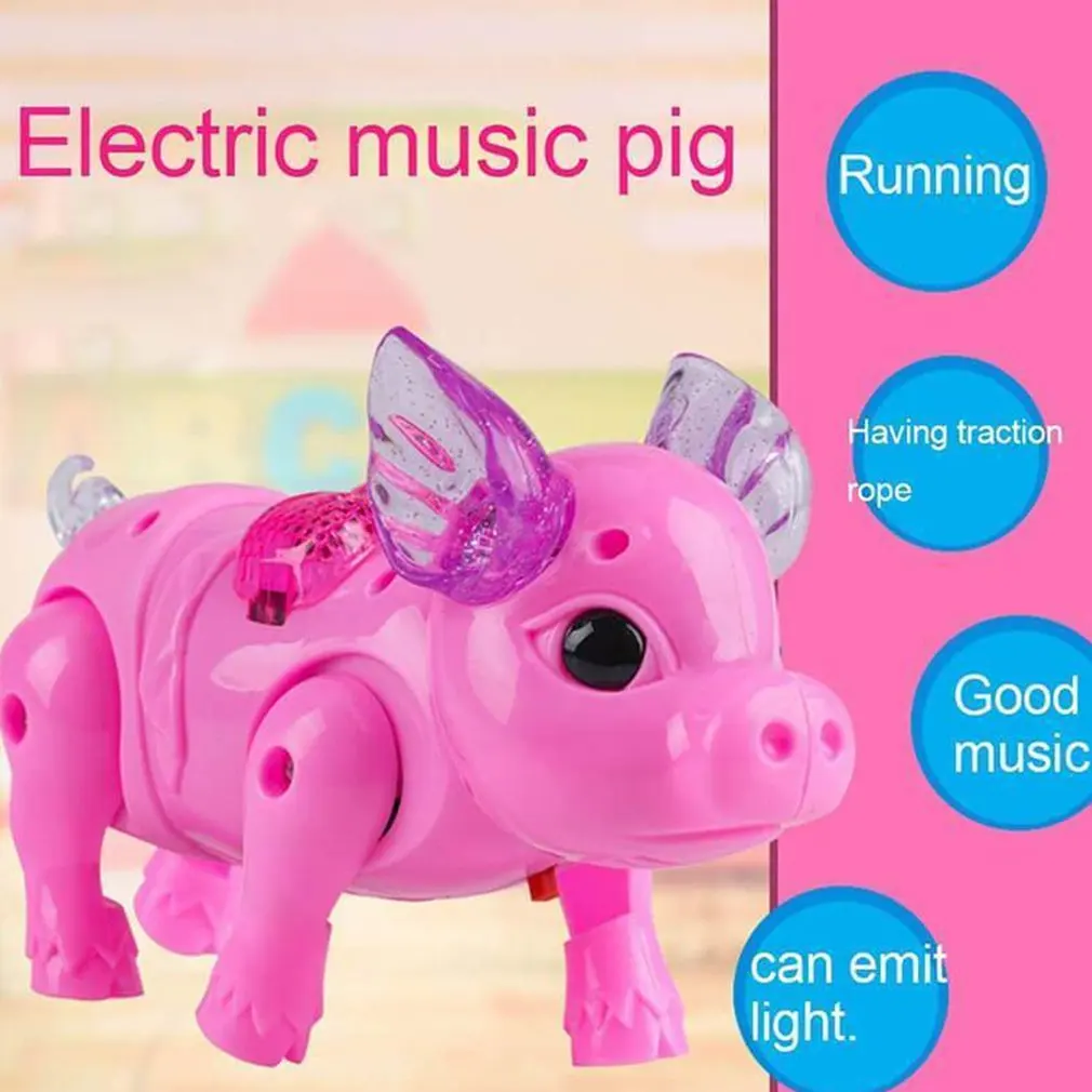 

Pink Color Electric Walking Pig Toy With Light Musical Kids Funny Electronics Toy Children Birthday Gift Toys