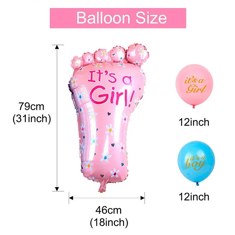 

Baby Gender Reveal Party Supplies Set Foil Latex Confetti Balloons Baby Shower Decor XKW