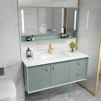 modern minimalist stone plate whole washbin bathroom cabinet combination bathroom table nordic light luxury sink washbasin