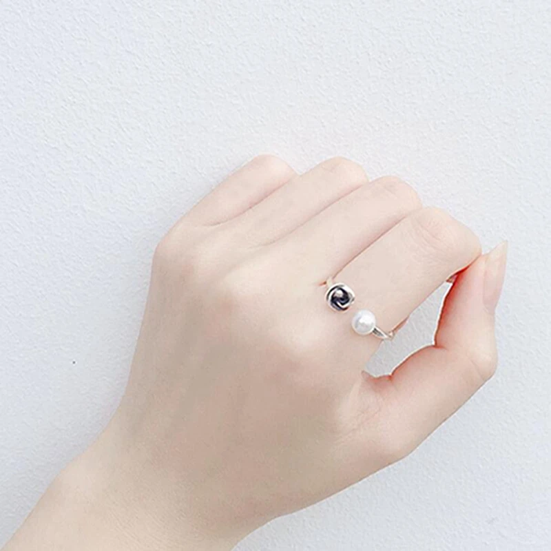 Модные ювелирные изделия Круглый жемчуг и узел кольцо для женщин ретро на палец